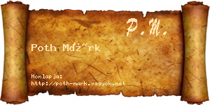 Poth Márk névjegykártya